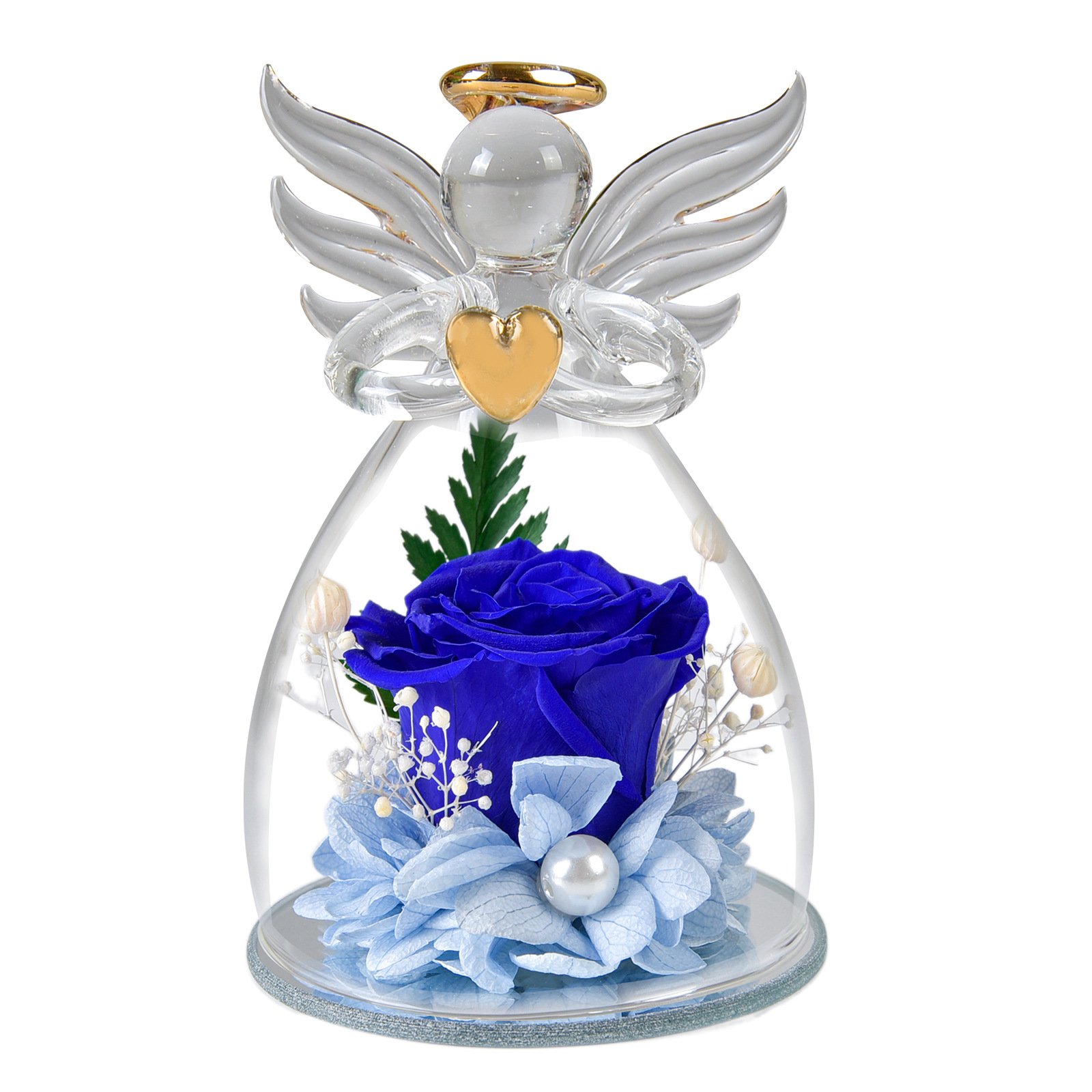 Wholesale Customization Natural Forever Preserved flower in Angle Glass Dome For Mother's Day Valentine Gift and Decor