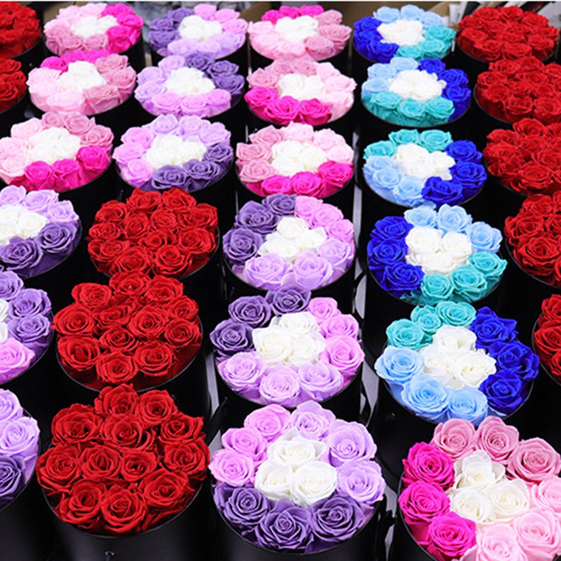 Valentine Gift Hot Sale Everlasting Rose Natural Eternal Immortal Decorative Flower Stabilized Forever Preserved Roses in Box