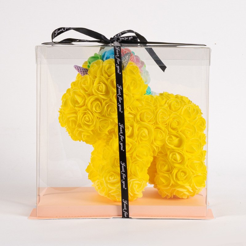 2024 Factory Wholesale 25cm Rose Unicorn For Rose Valentine Day Gift Preserved Flower Rose Unicorn