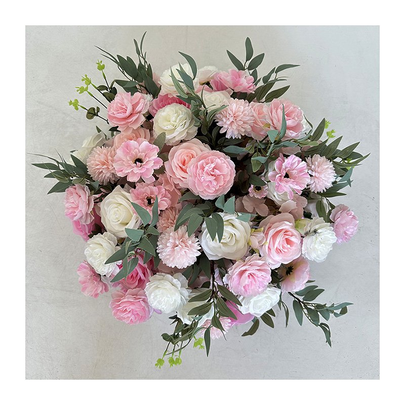 Q211 Customized White Artificial Rose Flower Ball Big Wedding Centerpiece Decoration Preserved Feature Box Valentine's Day
