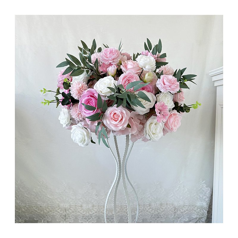 Q211 Customized White Artificial Rose Flower Ball Big Wedding Centerpiece Decoration Preserved Feature Box Valentine's Day