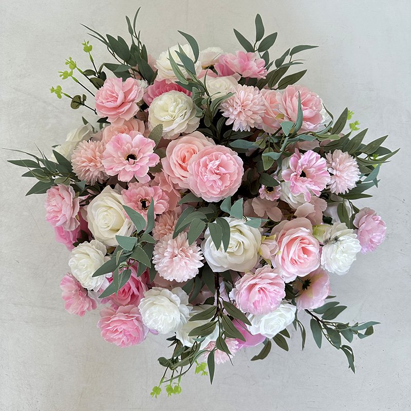 Q211 Customized White Artificial Rose Flower Ball Big Wedding Centerpiece Decoration Preserved Feature Box Valentine's Day
