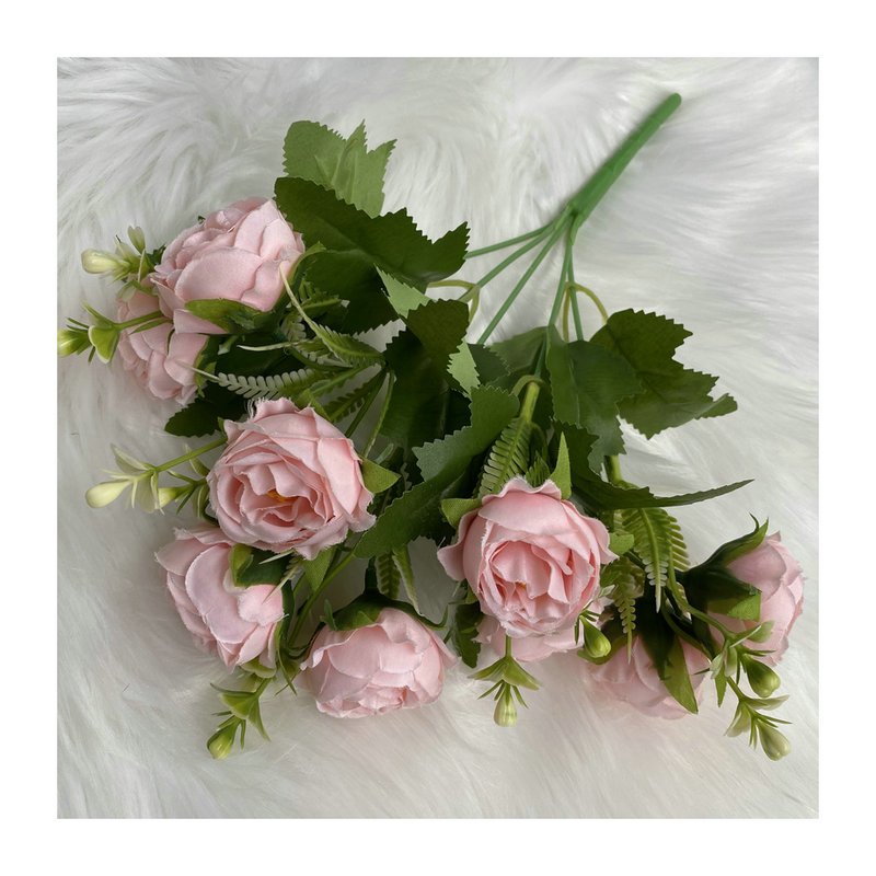 Home Decoration High quality Nordic Europe Simulation Silk sanding Flower Bouquet Store Placement Artificial 10 Head Peony