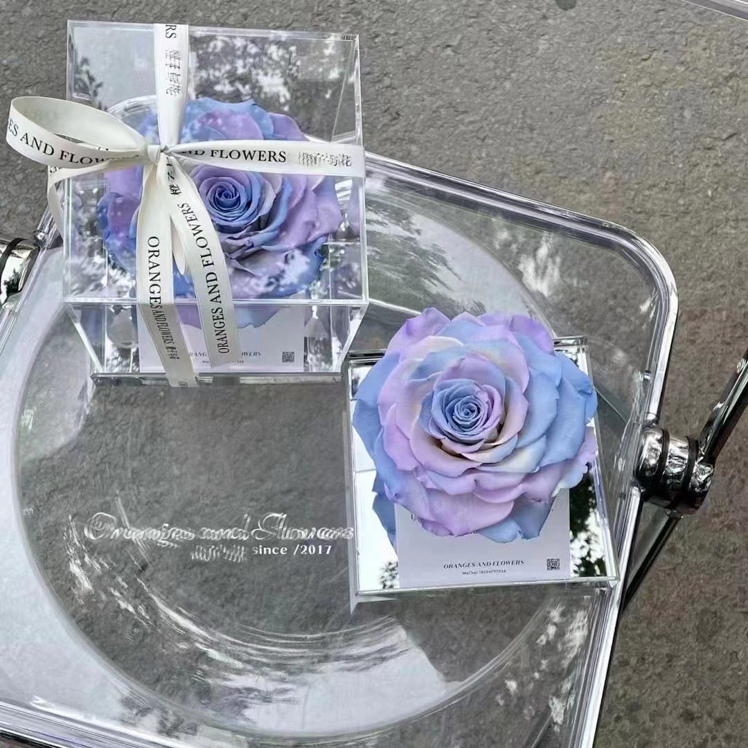 Wholesale Preserved flower acrylic Gift Box Valentine's Day gift for girlfriend super big single rose flower