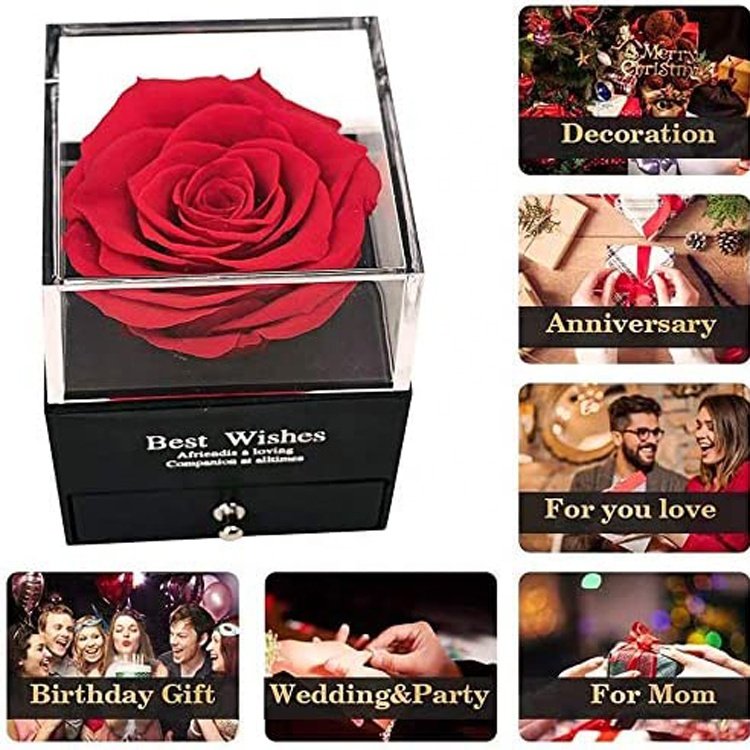 New product ideas preserved decoration forever gift acrylyc flower rose box