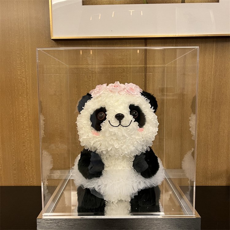 Wholesale High Quality White And Black Panda Eternal Hydrangea Preserved Real Flower Gift Box