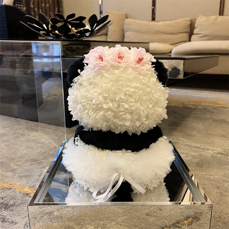 Wholesale High Quality White And Black Panda Eternal Hydrangea Preserved Real Flower Gift Box