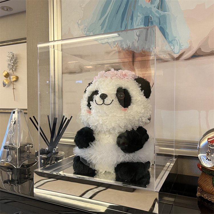 Wholesale High Quality White And Black Panda Eternal Hydrangea Preserved Real Flower Gift Box