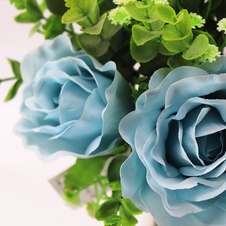 Wholesale 41cm Small Wild Bouquet Artificial Rose Eucalyptus Leaf Wreaths Plants Preserved Flowers & Decorative Wreaths