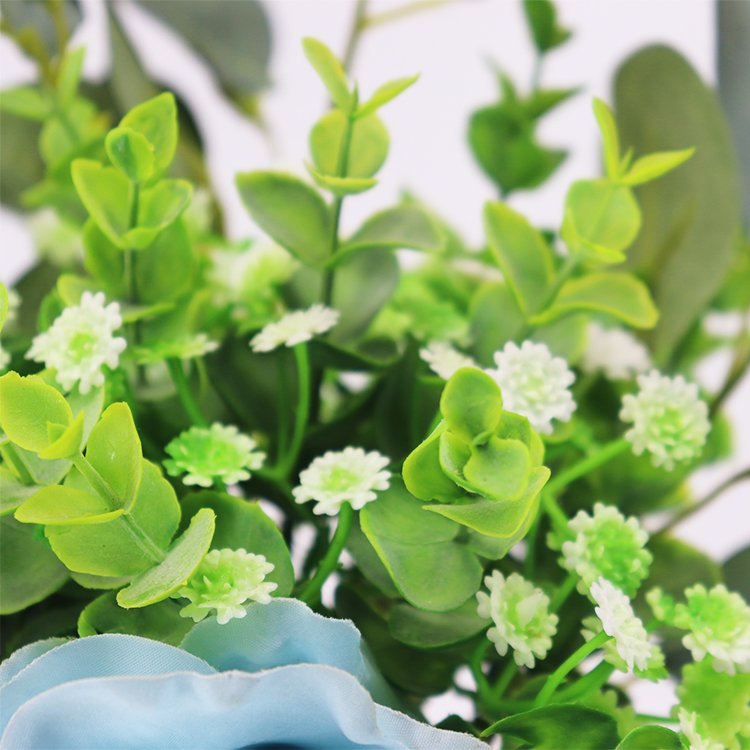 Wholesale 41cm Small Wild Bouquet Artificial Rose Eucalyptus Leaf Wreaths Plants Preserved Flowers & Decorative Wreaths
