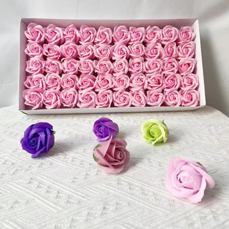 supplier rose soap flower gift box shaped multicolor preserved soap rose flower handmade gift Box