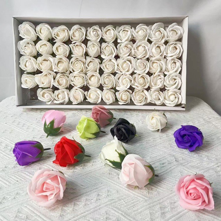 supplier rose soap flower gift box shaped multicolor preserved soap rose flower handmade gift Box