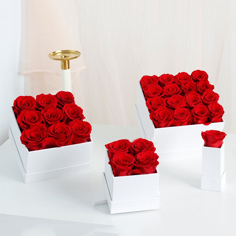 INUNION Perfect Valentines Day Gift Immortal Infinity Eternal Forever Stabilized Preserved Roses In Gift Box