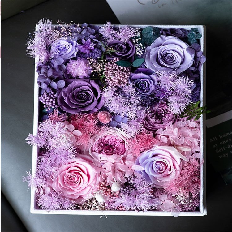 Wholesale Luxury Preserved Flower Eternal Roses Hydrangea Head Gift Box For Mother's Day Birthday Valentine's Day