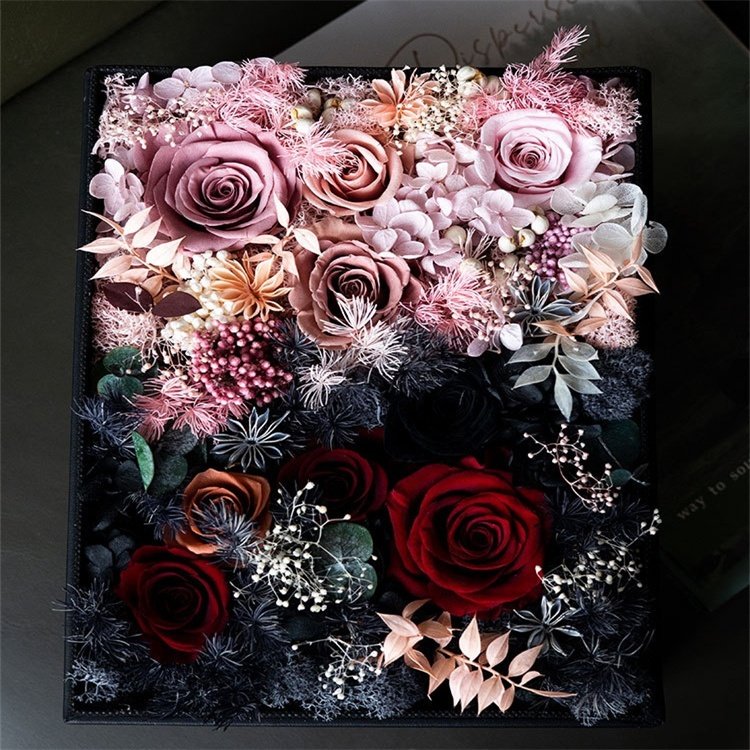 Wholesale Luxury Preserved Flower Eternal Roses Hydrangea Head Gift Box For Mother's Day Birthday Valentine's Day