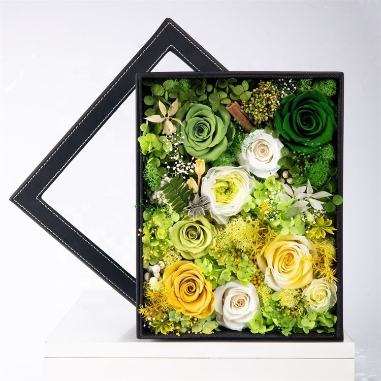 Wholesale Luxury Preserved Flower Eternal Roses Hydrangea Head Gift Box For Mother's Day Birthday Valentine's Day
