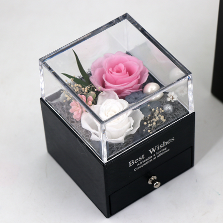 Preserved Flower Jewelry Cosmetic Gift Box New Year Valentine's Day Gift Factory Acrylic Preserved Flower Flower Box