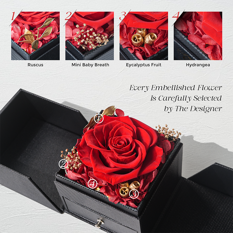 Wholesale Jewelry Gift Boxes Preserved Flower Head Red Eternal Rose For Women Mothers Day Valentines Day Decoration