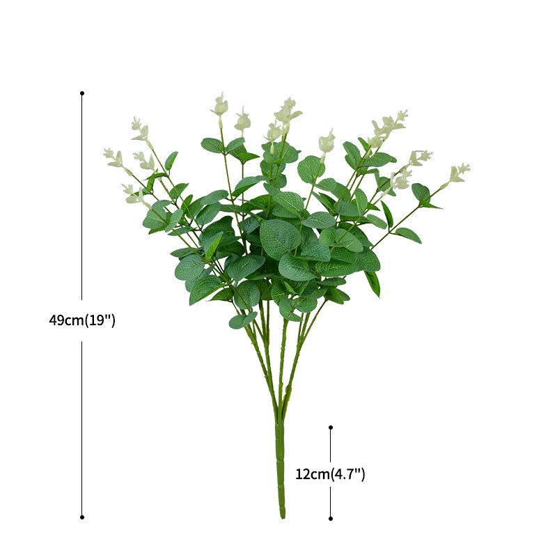 Factory Direct Artificial 16 Branches Eucalyptus Stem Minimalist Glossy Green Leaves Home Christmas Decoration DIY Bouquet
