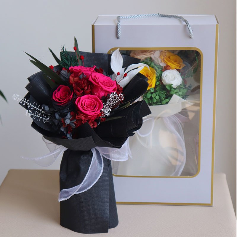 Hot Sale Preserved Roses Bouquet Preserved Rose in Gift Box Rose Bouquet Preserved Flower Bouquet for Valentine's Day