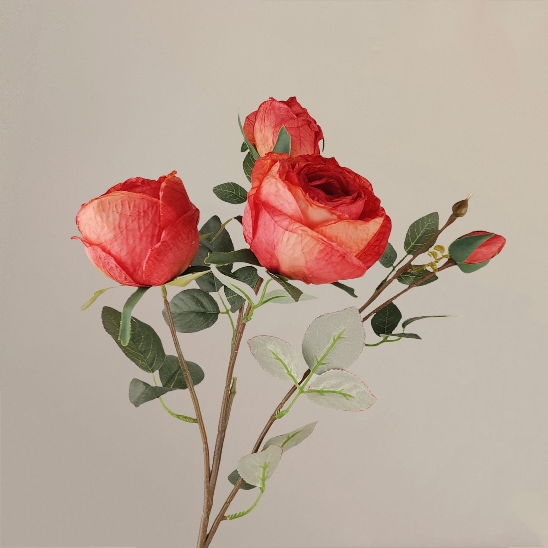 Wholesale Long Branch 4 Bulgarian Rose Artificial Flower Wedding Photography Set Props Flower For Home Weddings Decoration