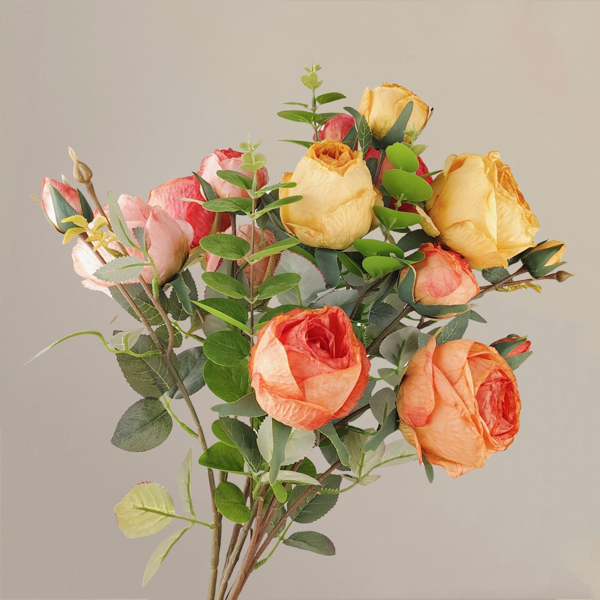 Wholesale Long Branch 4 Bulgarian Rose Artificial Flower Wedding Photography Set Props Flower For Home Weddings Decoration