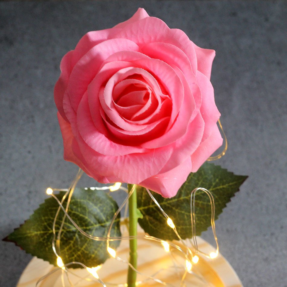 BLH Beauty And The Beast Red Eternal Rose In Glass Dome for Valentine's Day Mothers' Day Christmas Gift