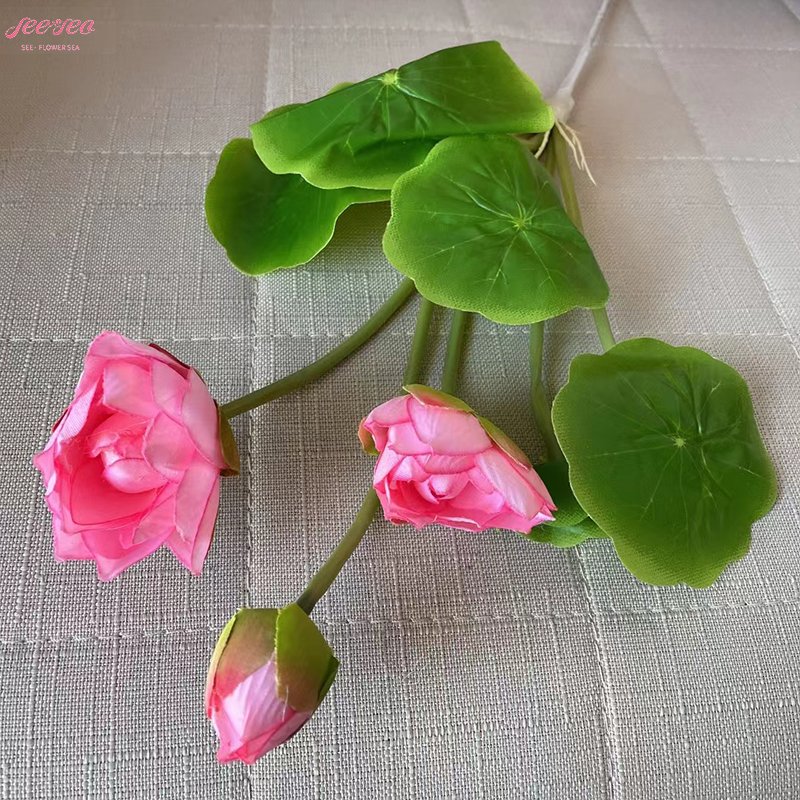 2024 Saint Valentine's New Products Artificial Green Plant Lotus Preserved Flowers Home Room Interior Vase Decoration.