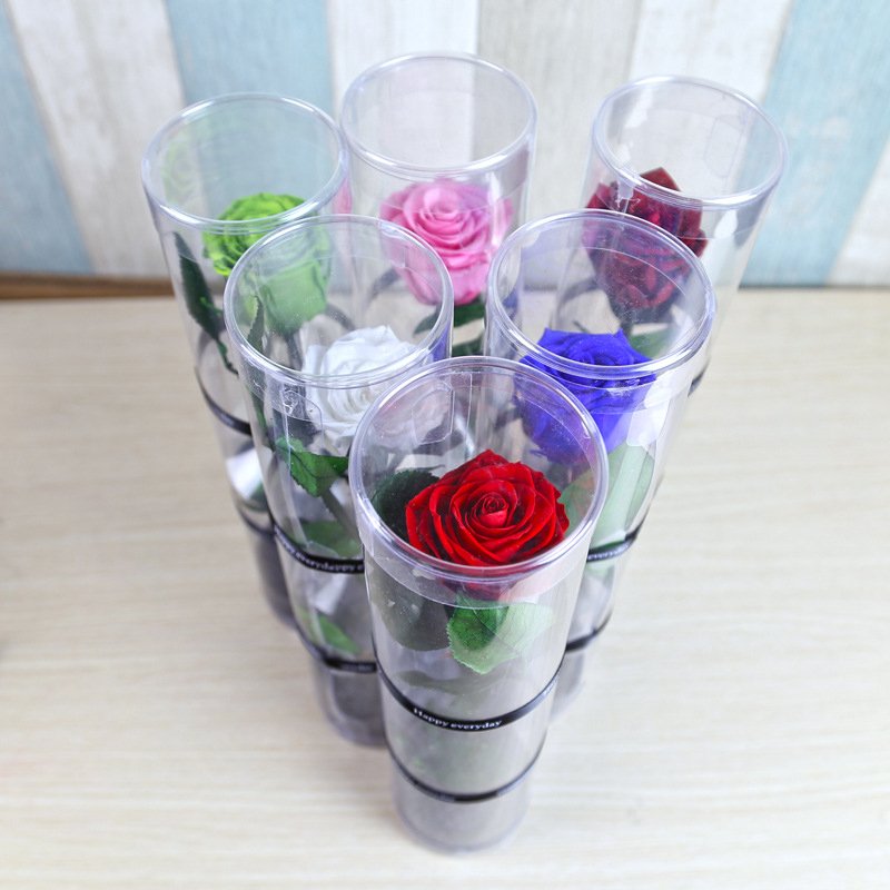 5-6cm Single Forever Red Rose Gift Box Preserved Eternal Rose Long Stem Flower For Wedding Decoration