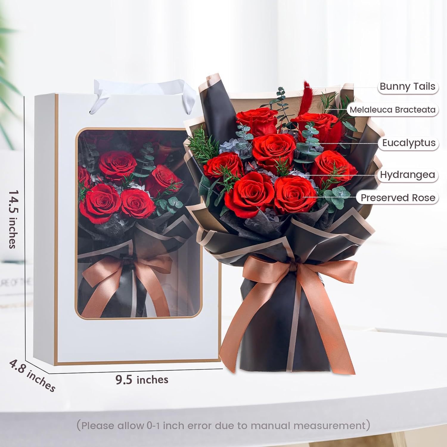 Preserved Flowers Wholesale Nature Preserved Roses Bouquet Eternal Rose Flowers for Mother's Day Decoration