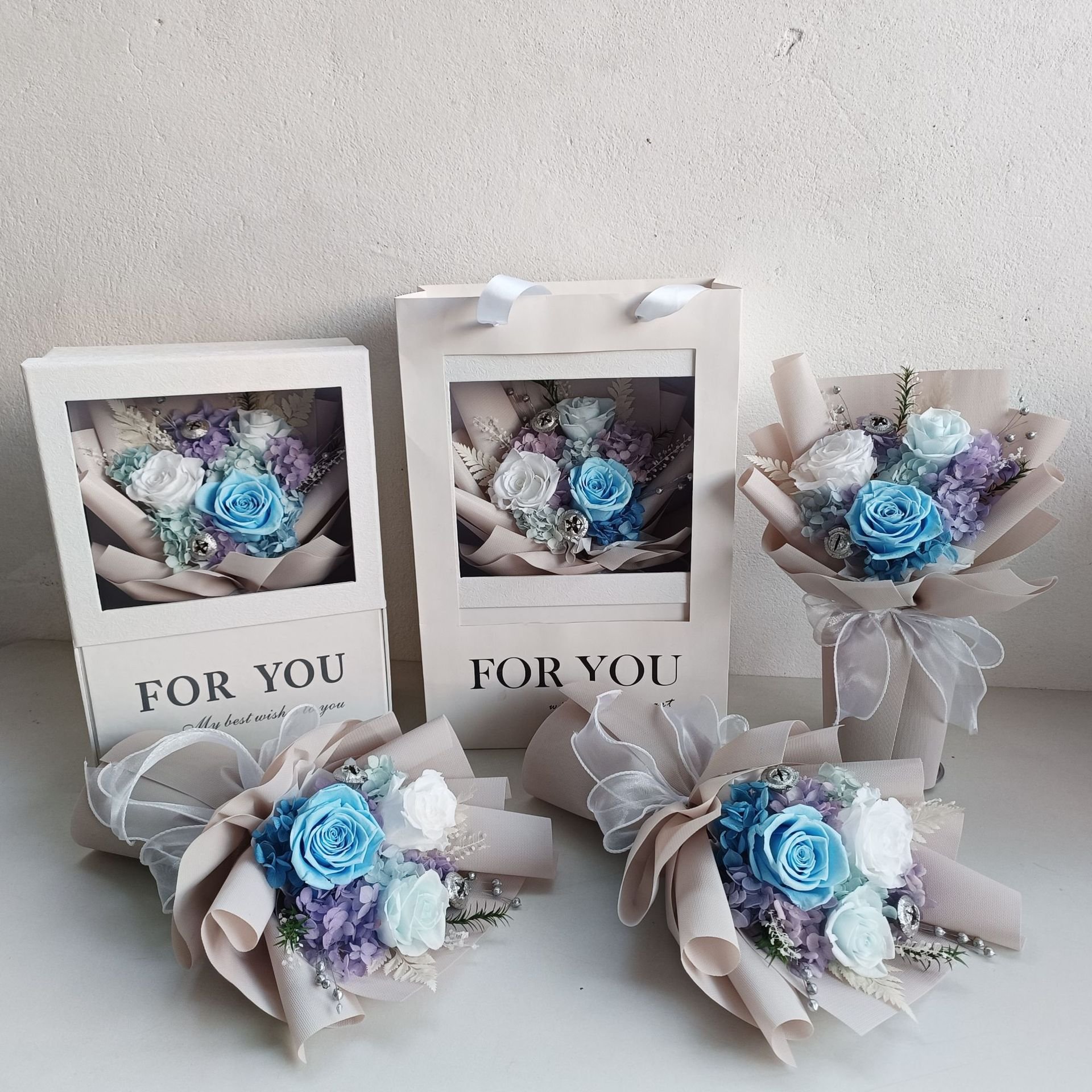 Preserved Flowers Wholesale Nature Preserved Roses Bouquet Eternal Rose Flowers for Mother's Day Decoration