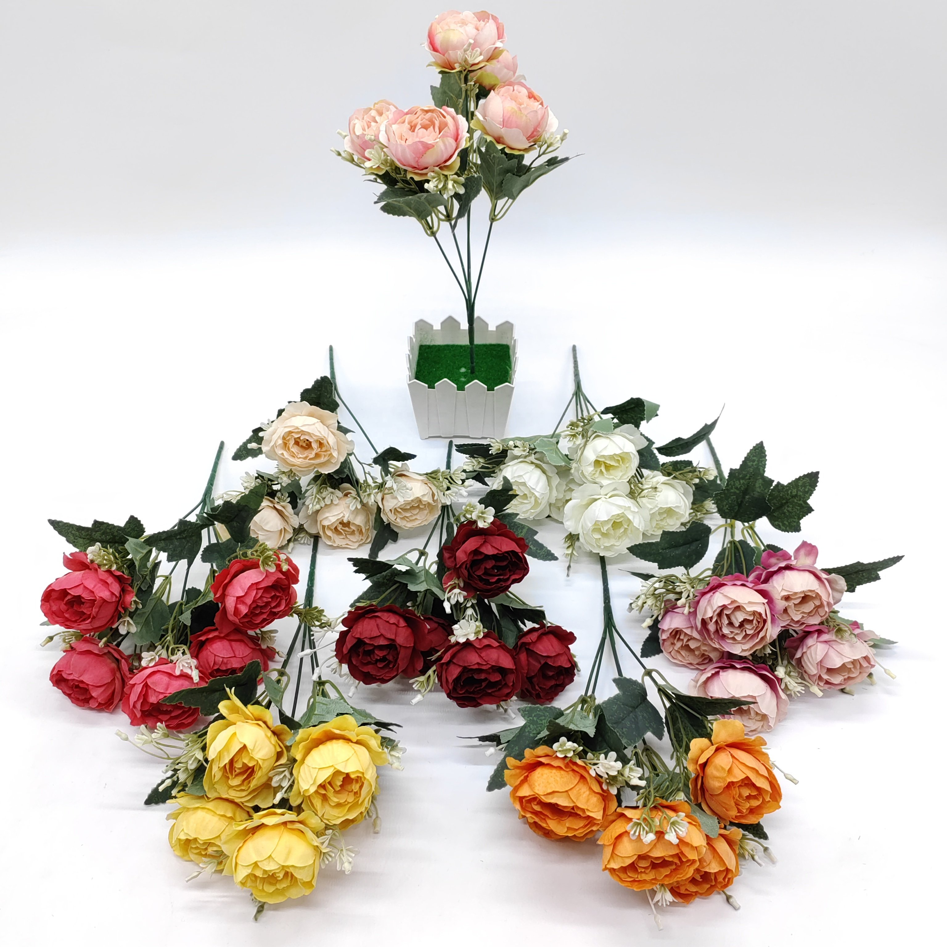 QIDA YL24504 5-Head decorative flowers, wreaths and plants for Wedding Christmas Mother's Day & Valentine's Day Hot Sale 1312275