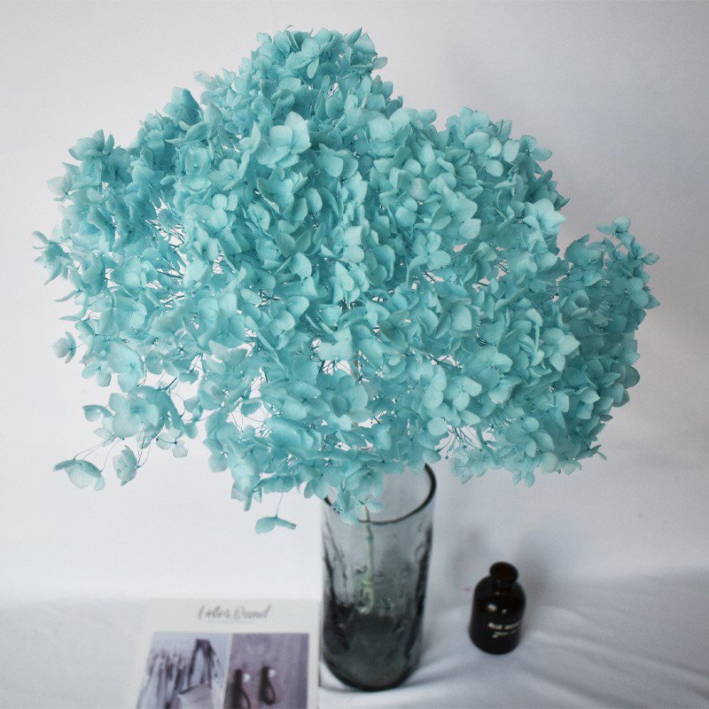 Factory Direct Wholesale Real Touch Immortal Hydrangea Dried Flowers Anna Hydrangea Home Wedding Flower Vase Decor Preserved