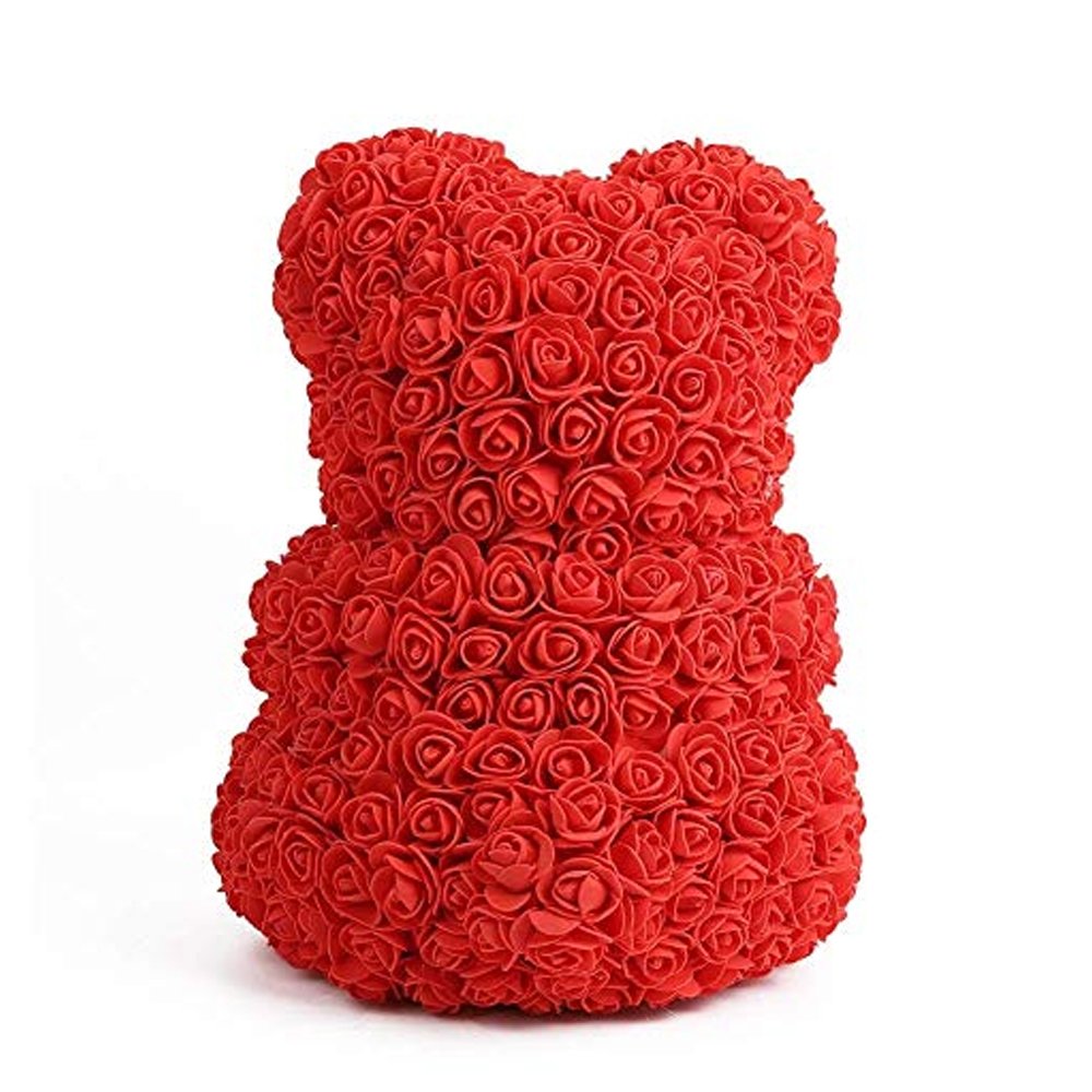Luxury Red Rose Teddy Bear 25cm with white Heart Beautiful Heart Rose Bear For Valentines Day Anniversary Gifts