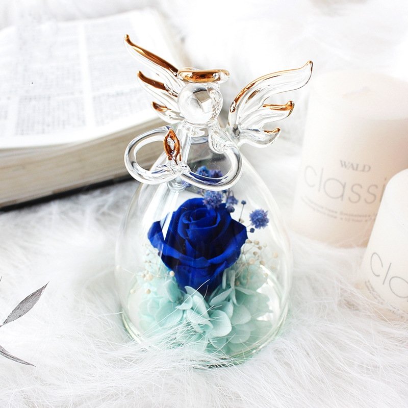 Wholesale Customized Good Quality Eternal Roses Rose Flower Angel Figurines Long-Lasting Flowers