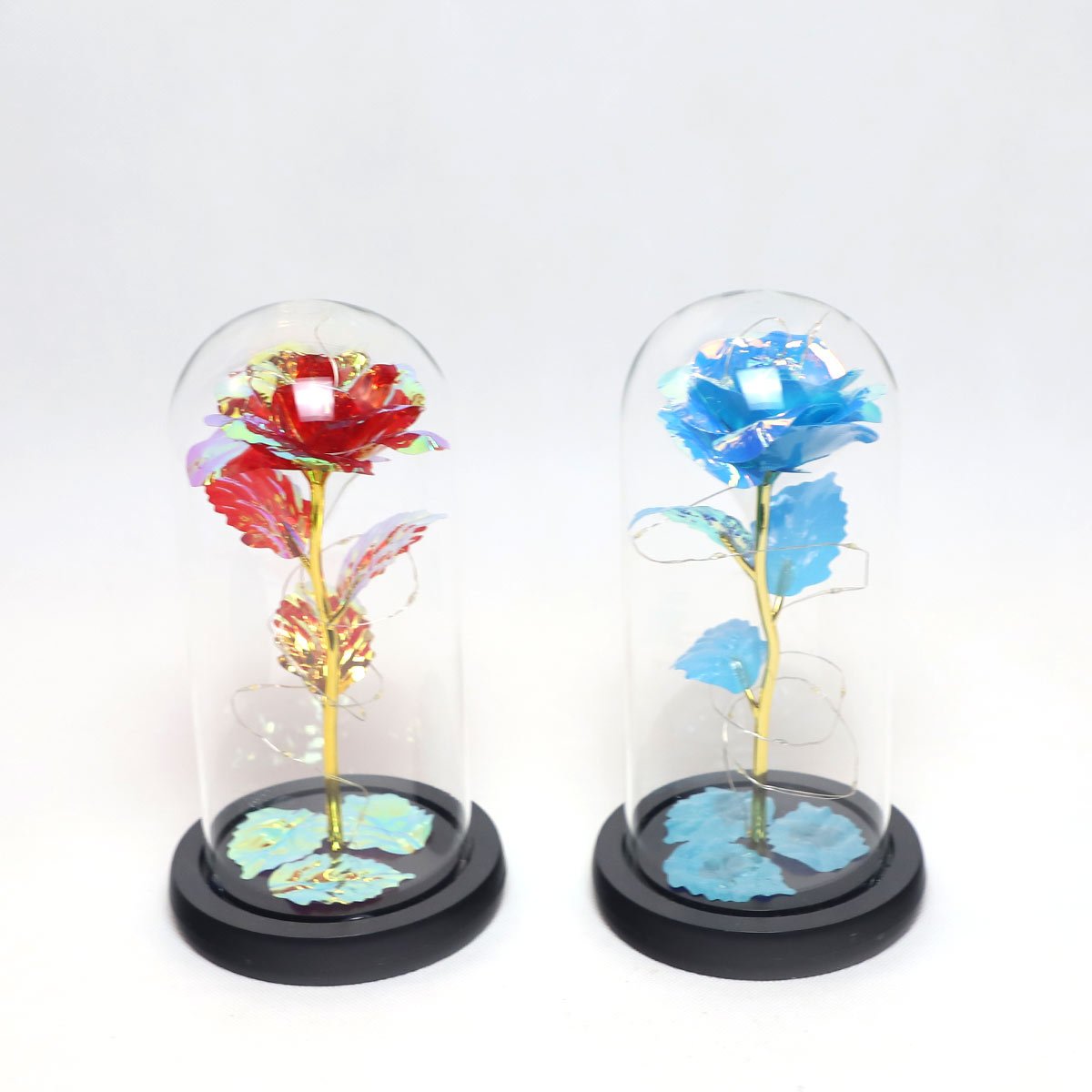Wholesale Price Preserved Flower With Gift Box Butterfly Galaxy Rose In Glass Dome With Led Light