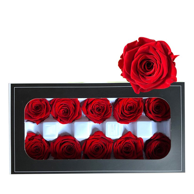 Preserved Rose Head Immortalized 4-6 Diameter Eternal Roses Christmas Mother's Day Gift Box