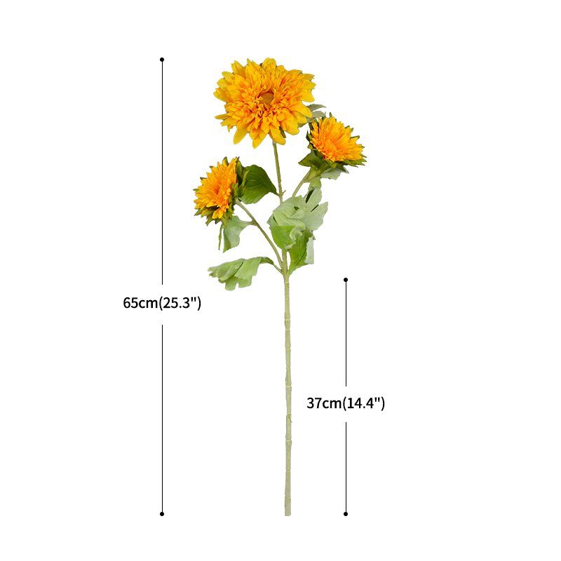 Wholesales Artificial 3 Heads Sun Chrysanthemum Single Stem Faux Silk Gerbera Sun Chrysanthemum Flowers For DIY Decorations