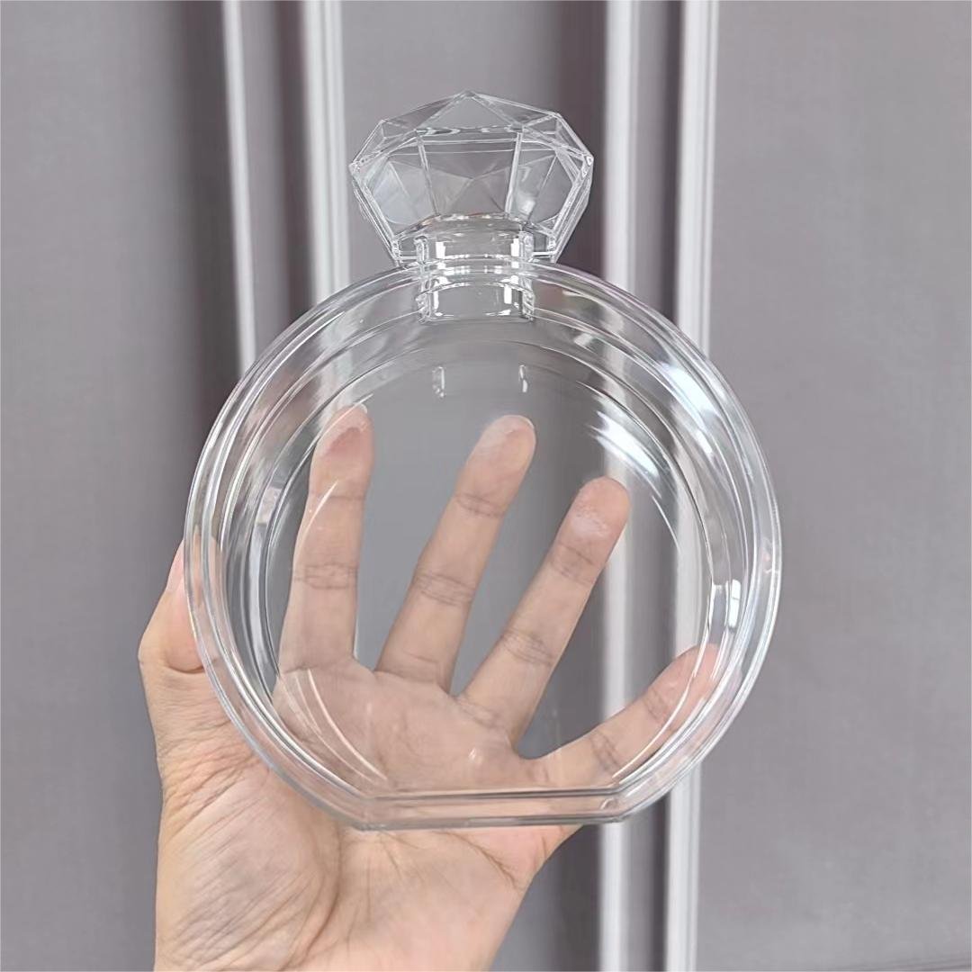 Perfume Bottle Style Rose Box for Eternal Preserved Flower Rose Acrylic Gift Box Preserved Rose Container Box