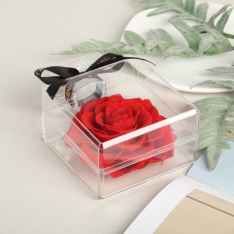 Factory directly supply novelty gifts Mother Day gifts eternal forever flower rose preserved in acrylic perfume bottle
