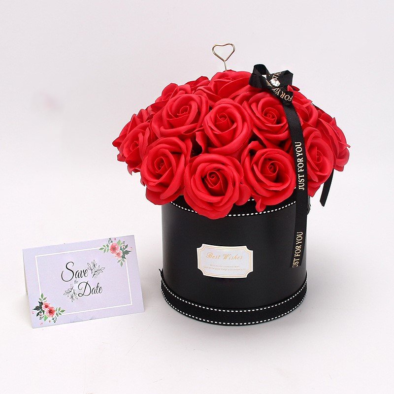 Christmas Home Decorative soap flower bouquets soap flowers wholesale preserved peony forever rose dome