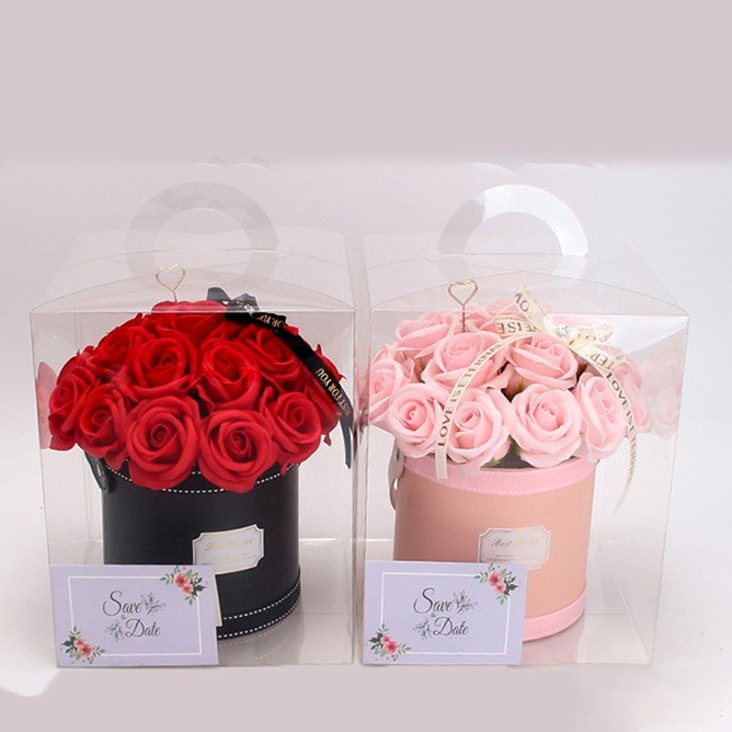 Christmas Home Decorative soap flower bouquets soap flowers wholesale preserved peony forever rose dome