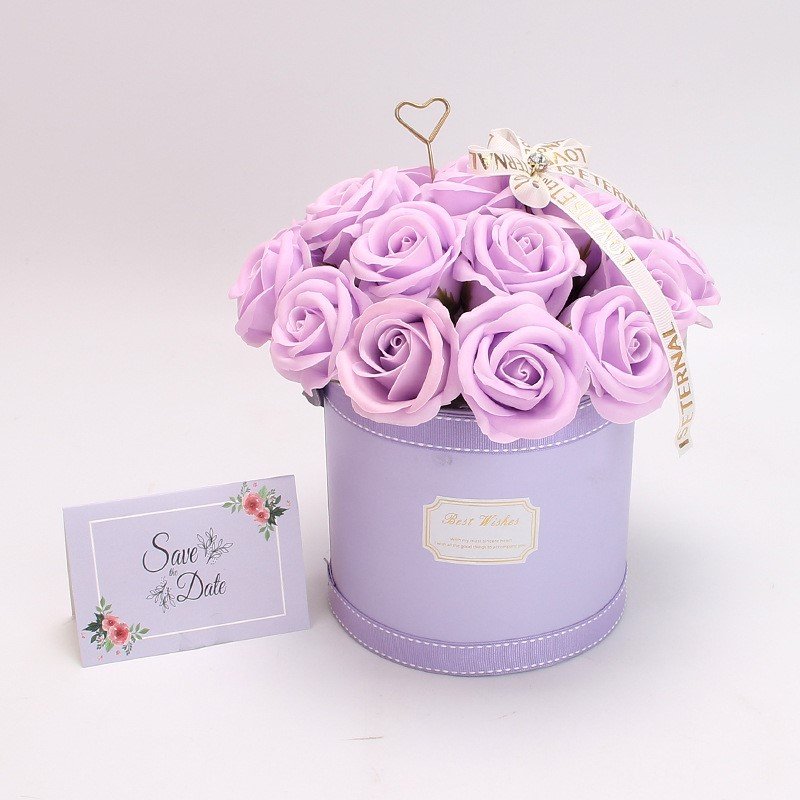 Christmas Home Decorative soap flower bouquets soap flowers wholesale preserved peony forever rose dome