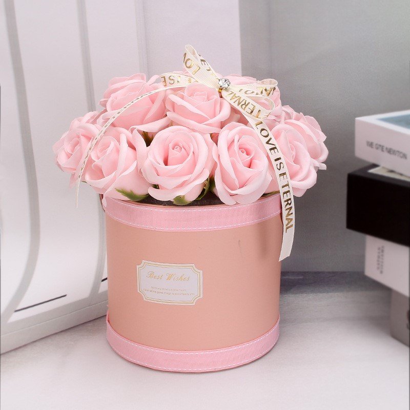 Christmas Home Decorative soap flower bouquets soap flowers wholesale preserved peony forever rose dome