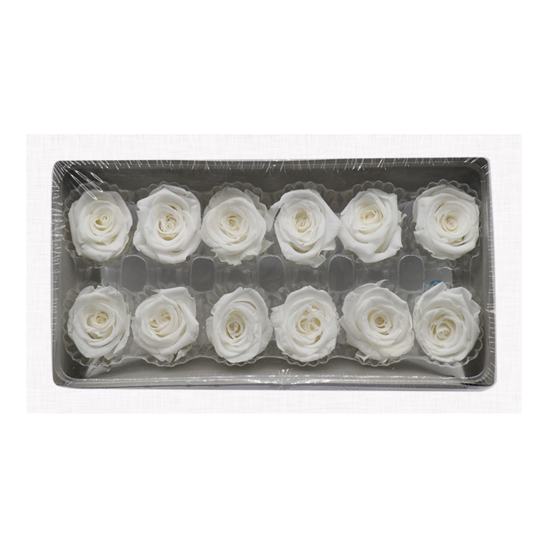 Wholesale Mini Natural Eternal Forever Bouquet Real One-Piece Pink Roses Preserved White Flower Head Christmas Valentine's Day