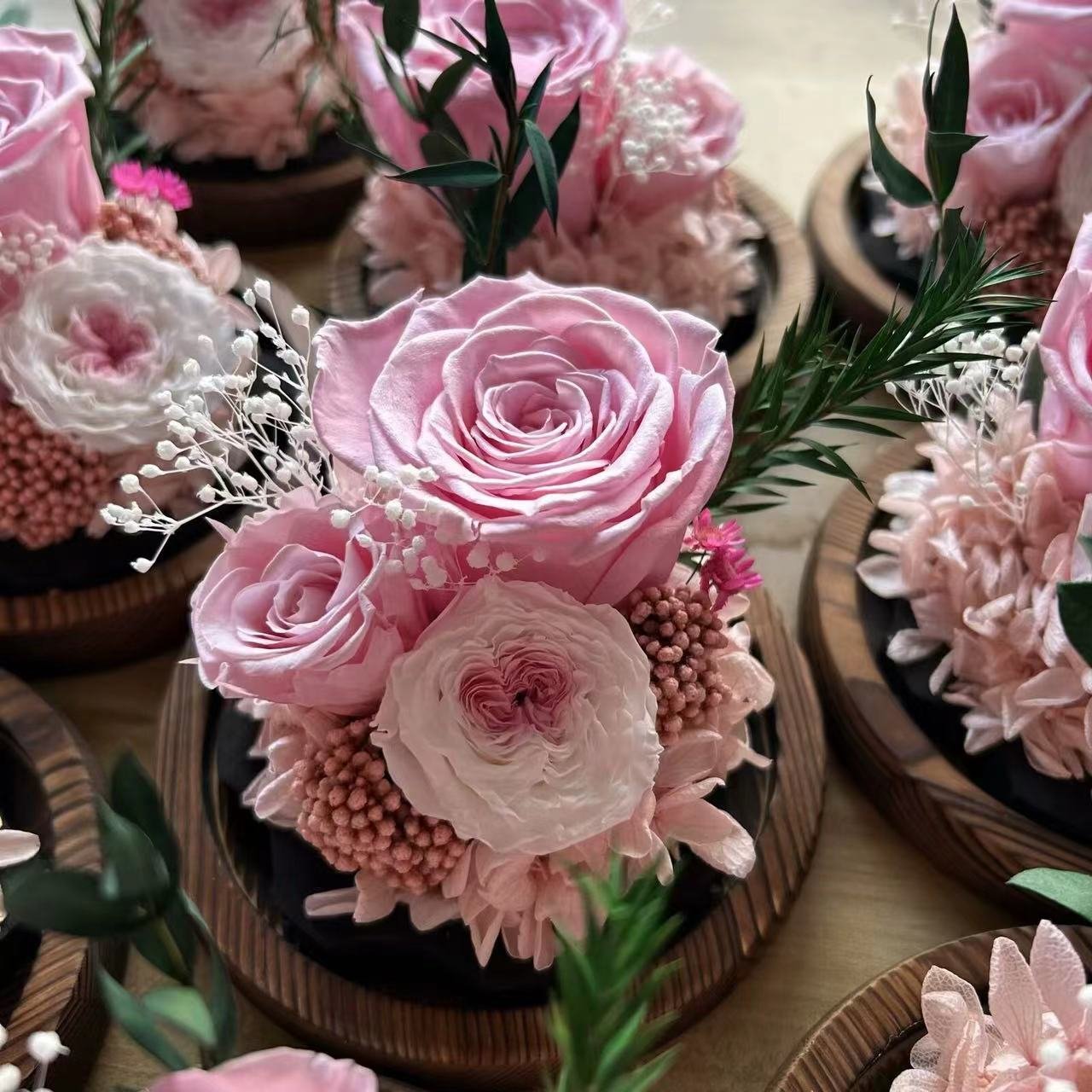 Mother's Day Gift Box Love Gift Preserved Flower Rose Glass Dome rose for decoration and gift