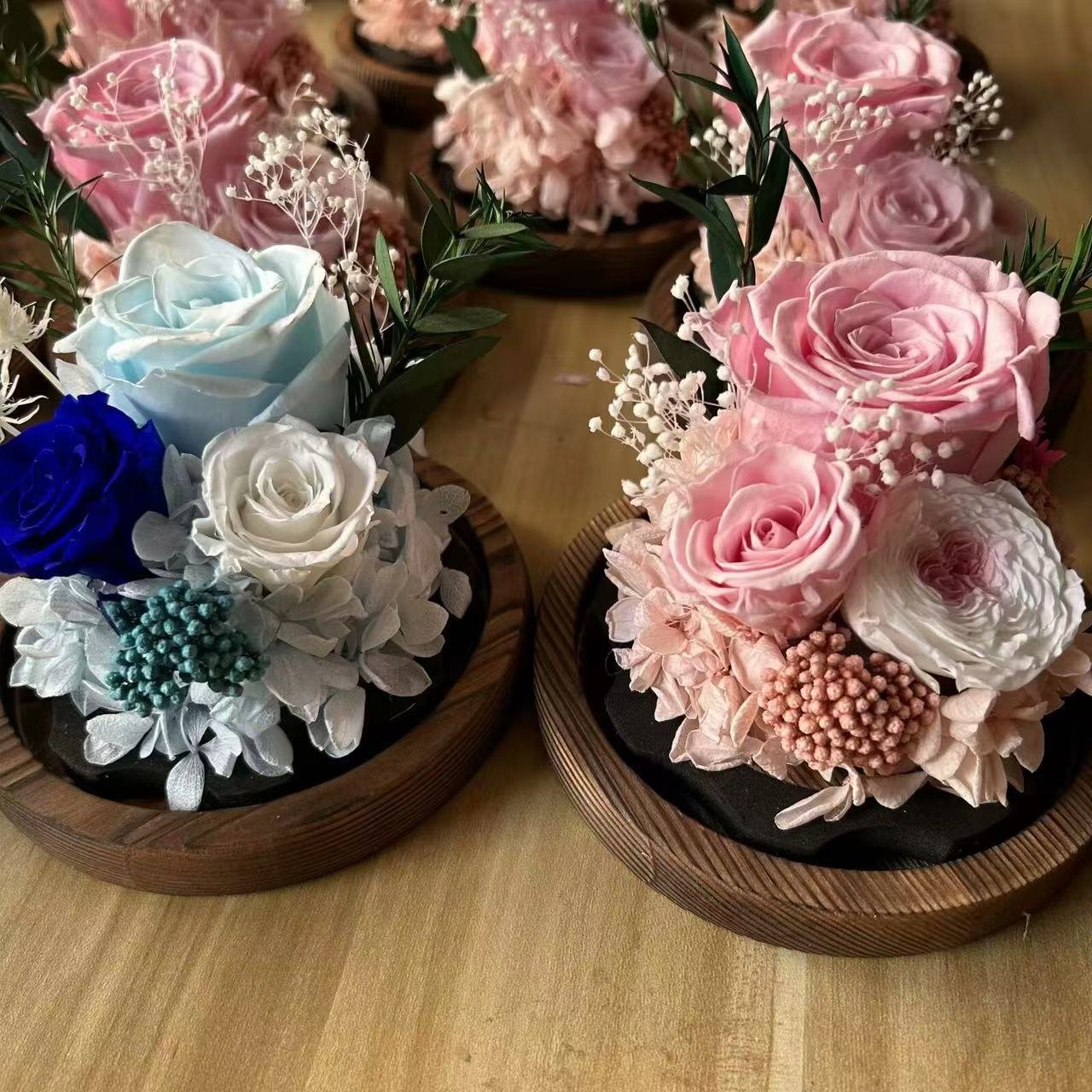 Mother's Day Gift Box Love Gift Preserved Flower Rose Glass Dome rose for decoration and gift