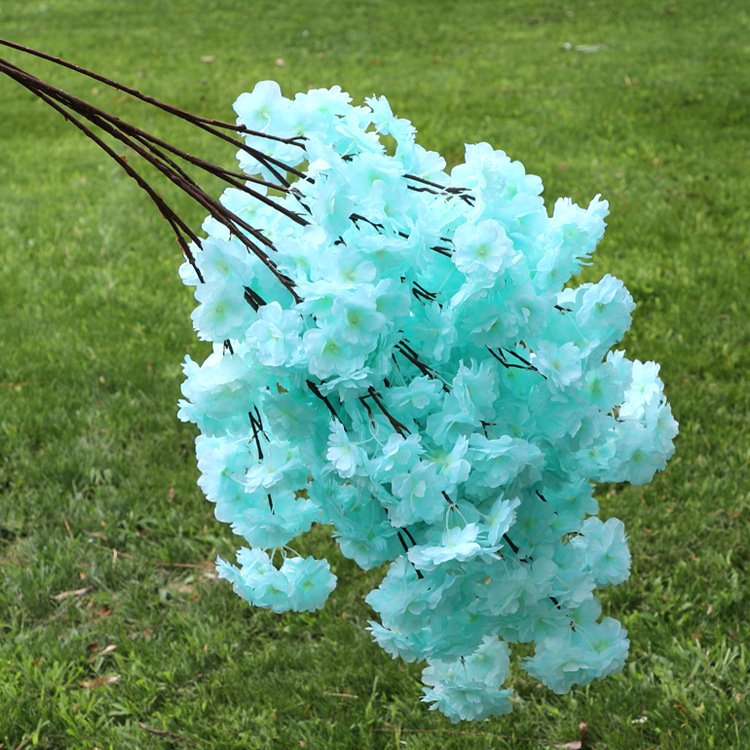 3 branches artificial cherry blossom flower white cherry blossom branches without leaf for sale