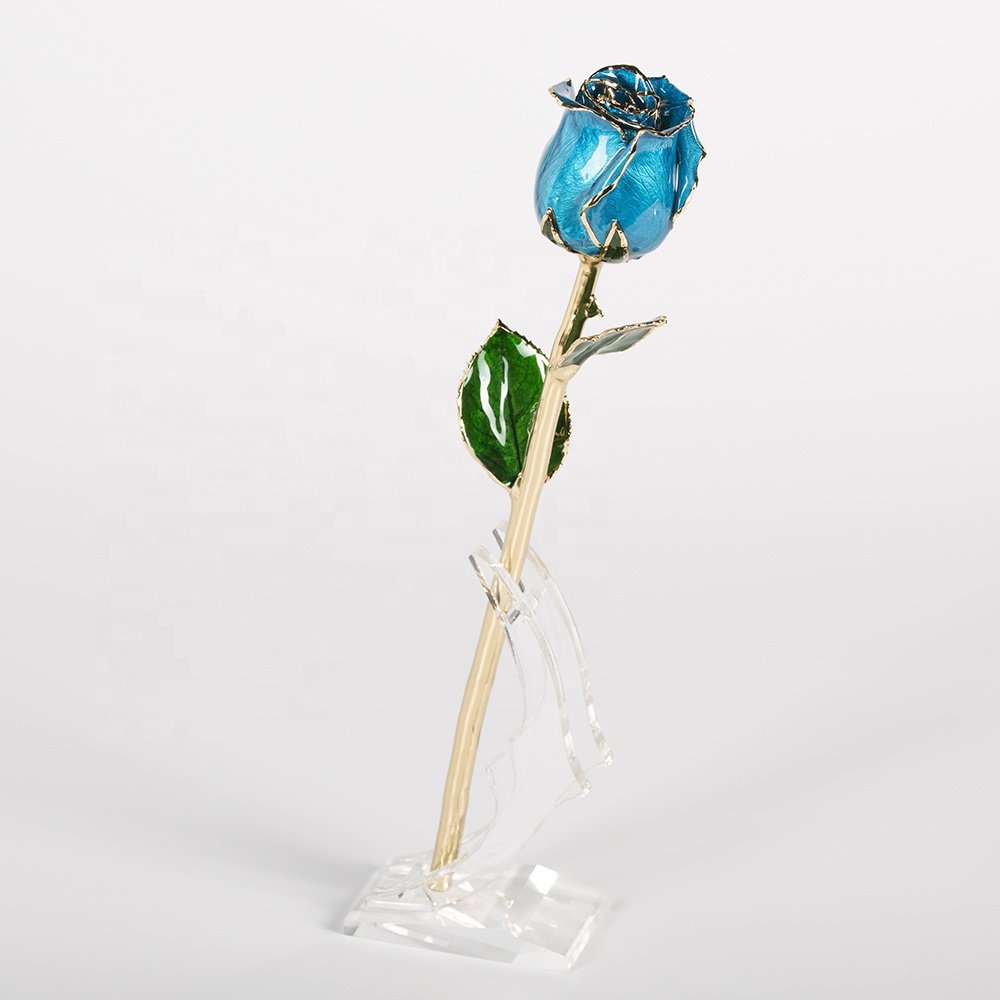Gold dipped real natural Rose handmade preserved rose mother's day Everlasting rose wholesale directly supply