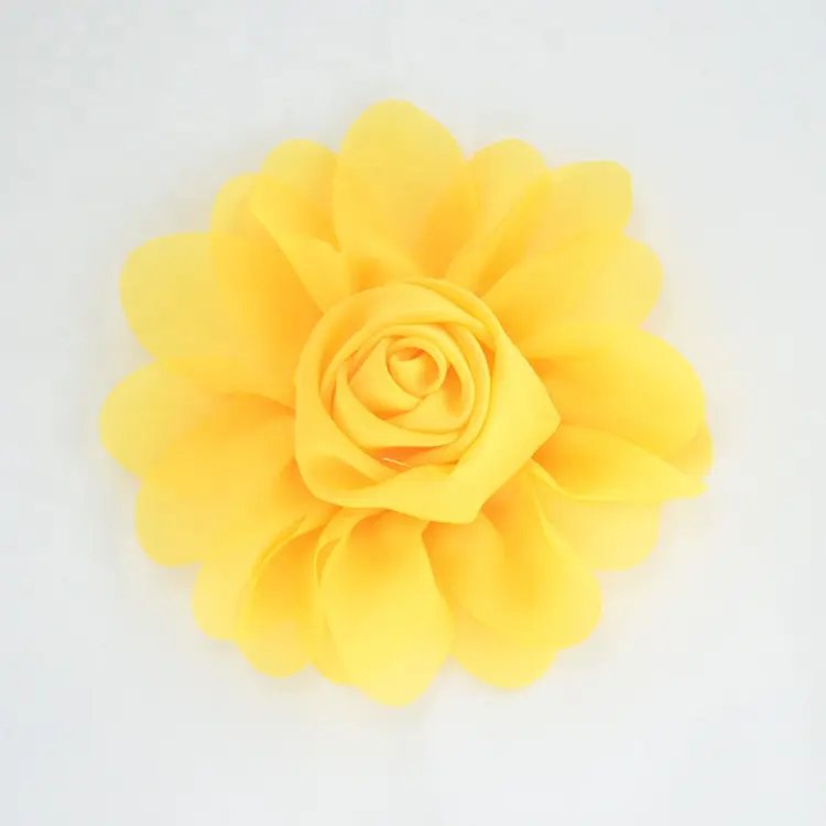 2023 handmade flores artificiales al por mayor custom solid color chiffon fabric artificial flowers for decoration wedding
